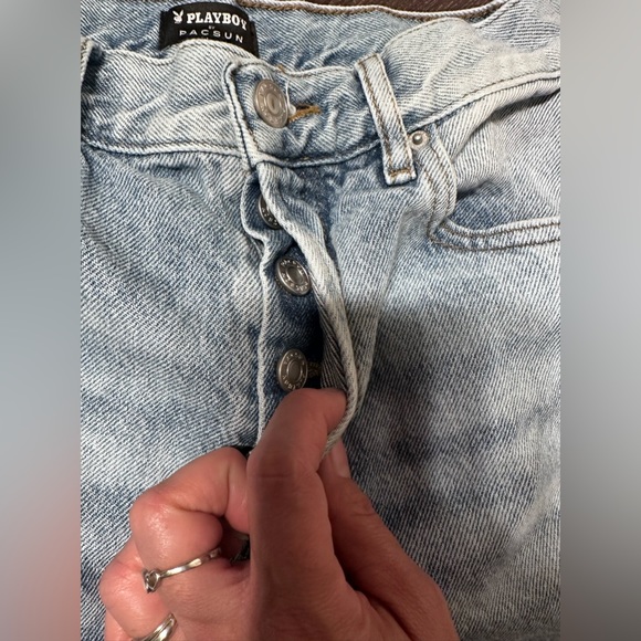 Playboy by PacSun Light Blue High Waisted Straight Leg Jeans size 26 - Picture 8 of 17